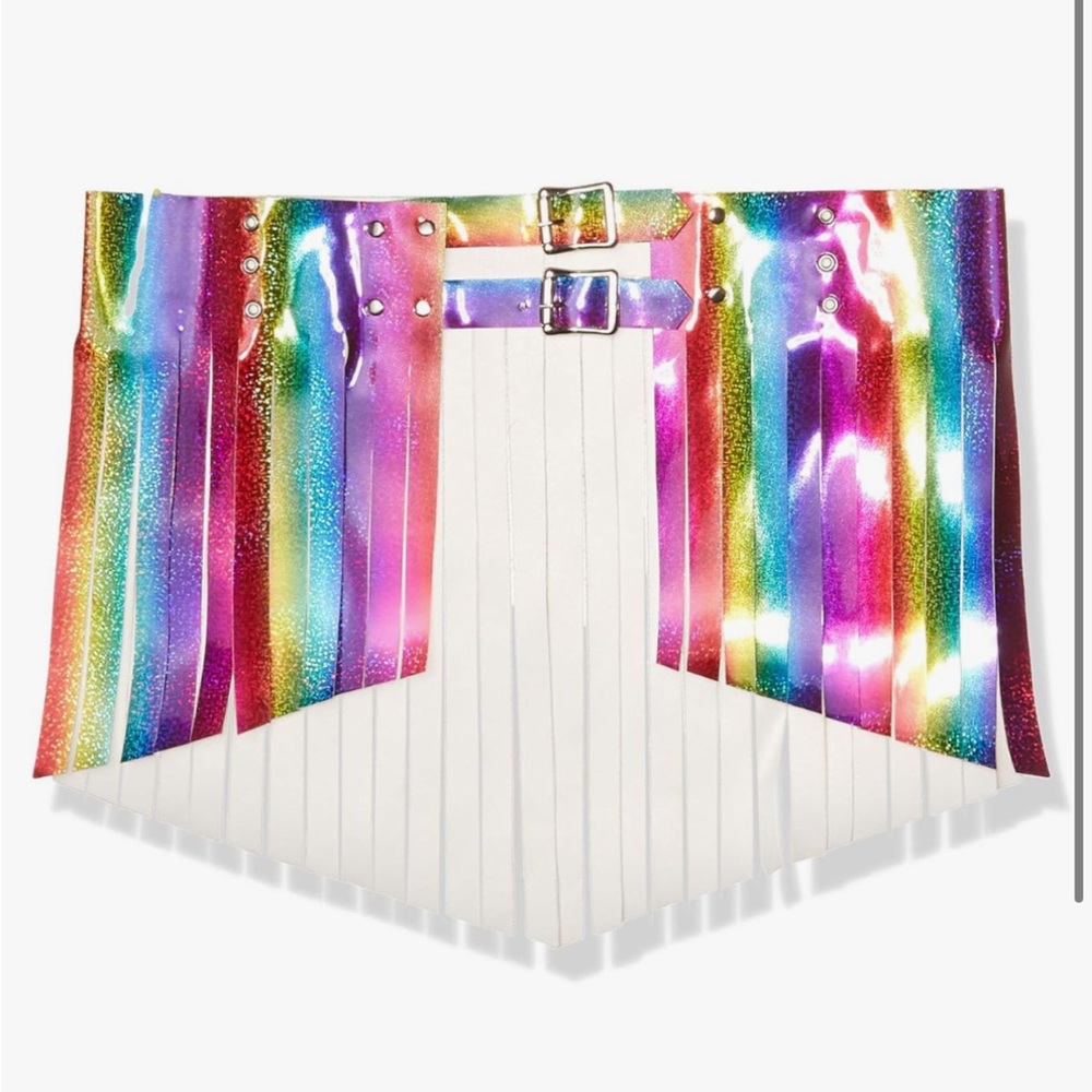 Daisy Corsets Rainbow Mini Skirt Size: M